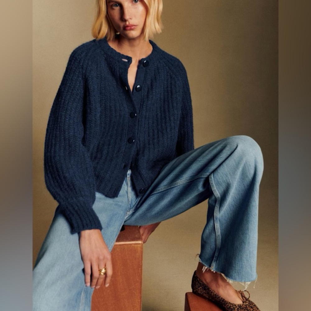 Sezane Emile Cardigan Navy